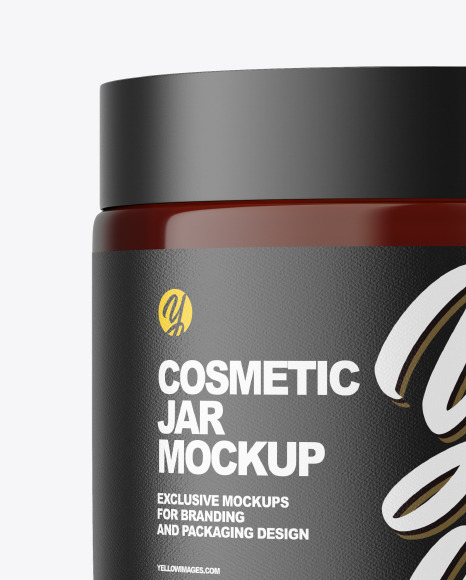 Amber Glass Cosmetic Jar Mockup