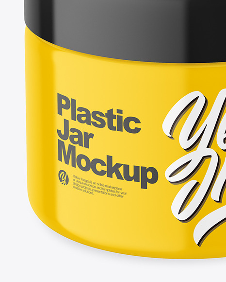 Glossy Plastic Jar Mockup