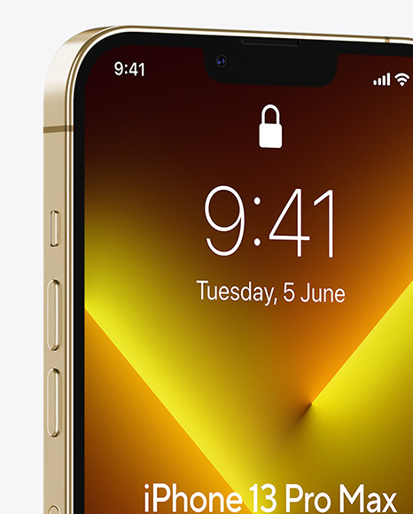 iPhone 13 Pro Max Gold Mockup