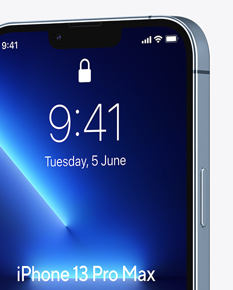 iPhone 13 Pro Max Sierra Blue Mockup