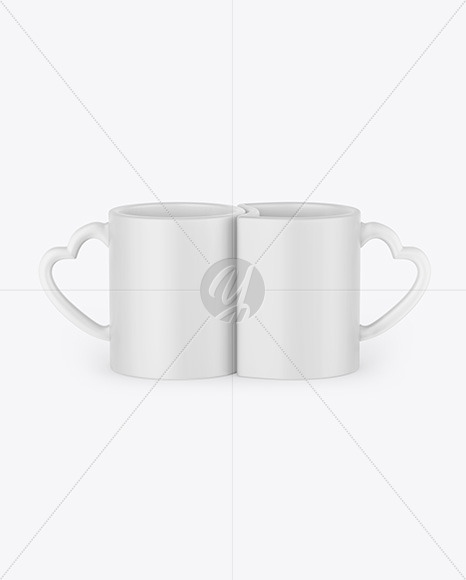 Two Matte Mugs Mockup