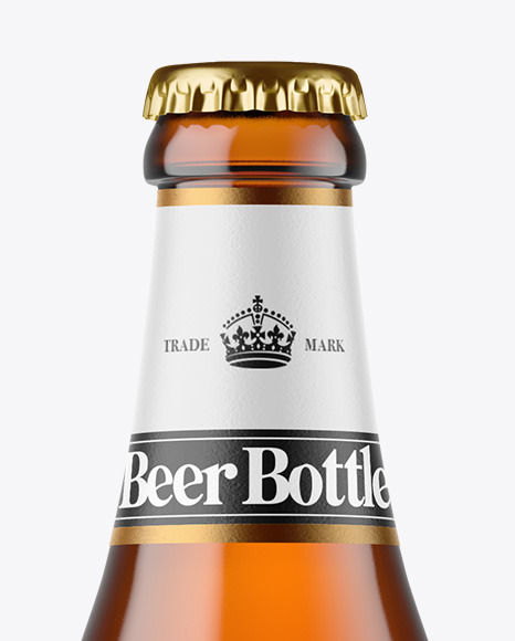 Amber Glass Beer Bottle Mockup