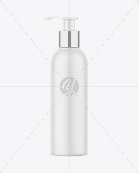 Matte Plastic Bottle with Pump Mockup Matte Plastic Bottle with Pump Mockup