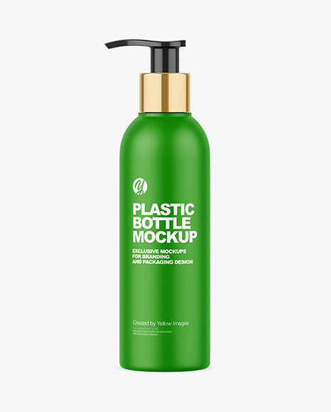 Matte Plastic Bottle with Pump Mockup