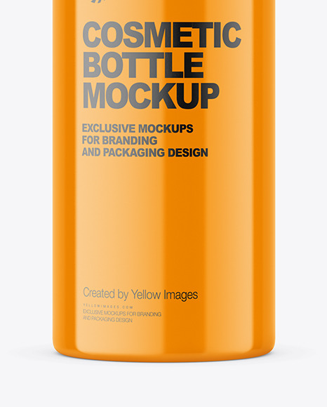 Glossy Plastic Bottle with Pump Mockup