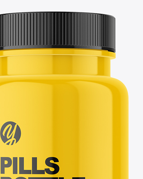 Glossy Plastic Pills Bottle Mockup