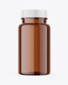 Amber Plastic Pills Bottle Mockup