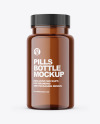 Amber Plastic Pills Bottle Mockup