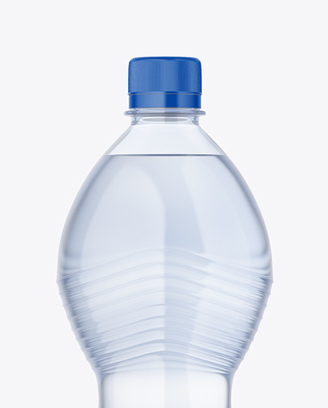 Blue Plastic Water Bottle Mockup