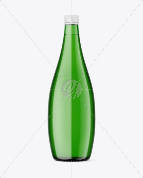 Green Glass Bottle Mockup