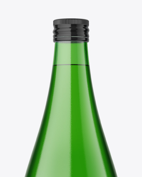 Green Glass Bottle Mockup