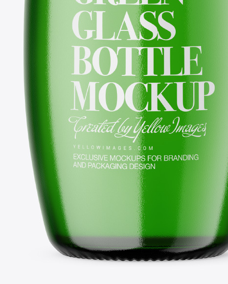 Green Glass Bottle Mockup