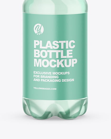 Green Plastic Water Bottle Mockup