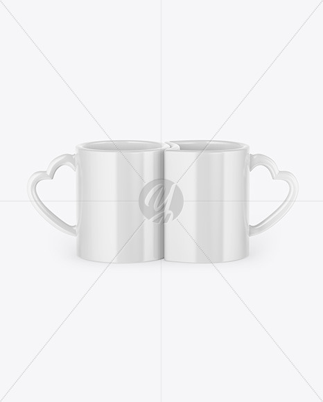 Two Glossy Mugs Mockup