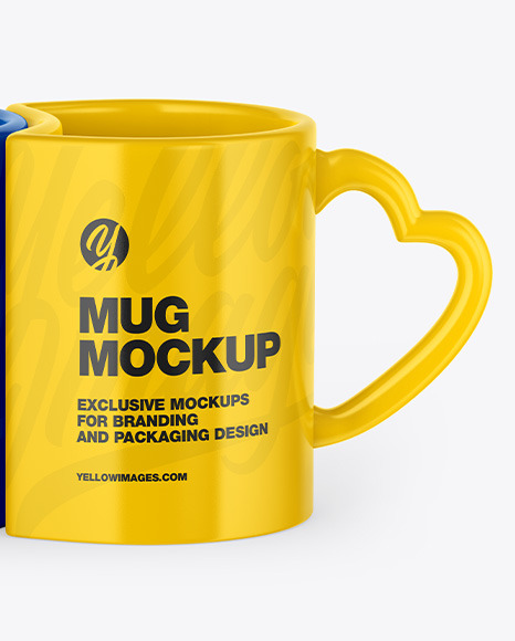 Two Glossy Mugs Mockup