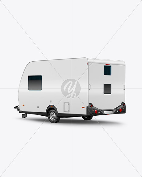 Camper Trailer Mockup - Back Half Side View