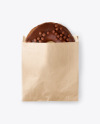 Kraft Paper Bag with Donut Mockup