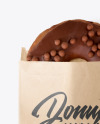 Kraft Paper Bag with Donut Mockup