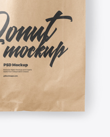 Kraft Paper Bag with Donut Mockup