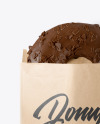 Kraft Paper Bag with Donut Mockup