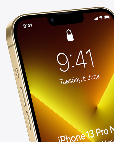 iPhone 13 Pro Max Gold Mockup