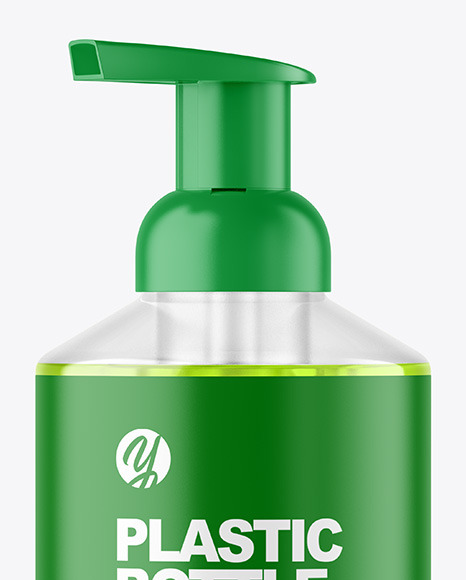 Color Liquid Cosmetic Bottle with Pump Mockup