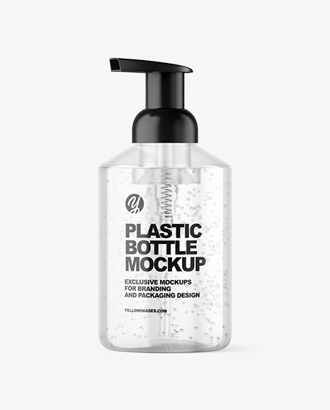 Clear Cosmetic Bottle with Pump Mockup