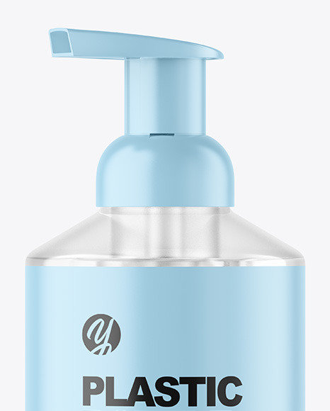 Clear Cosmetic Bottle with Pump Mockup