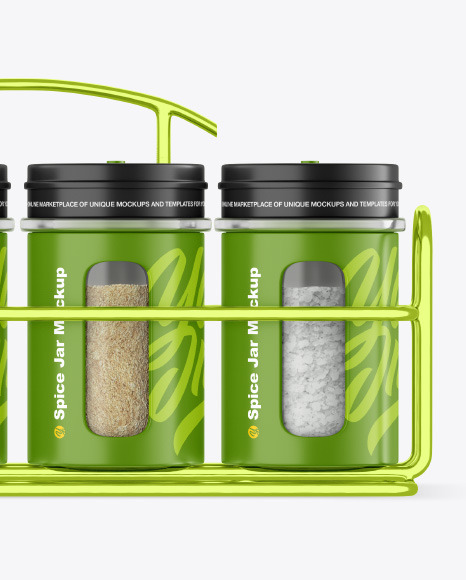 Spices Matte Jars Set Mockup