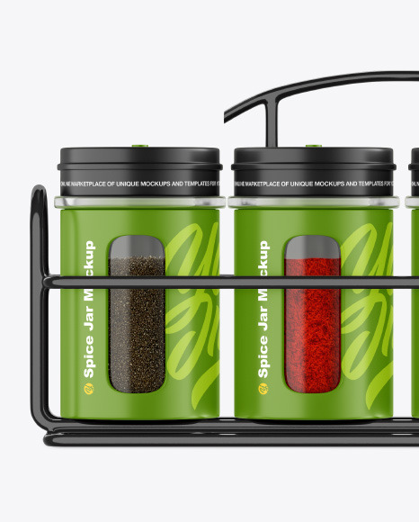 Spices Matte Jars Set Mockup