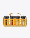 Spices Glossy Jars Set Mockup