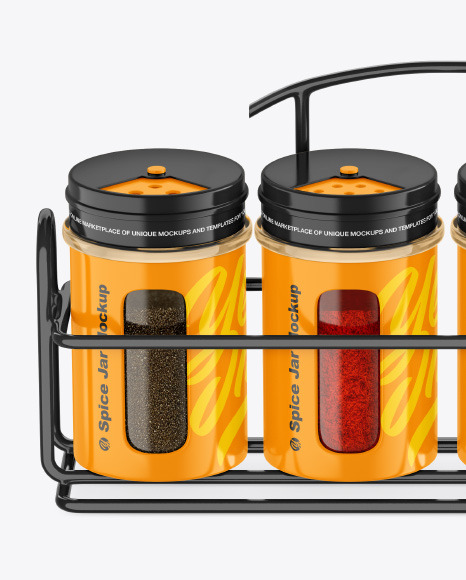 Spices Glossy Jars Set Mockup