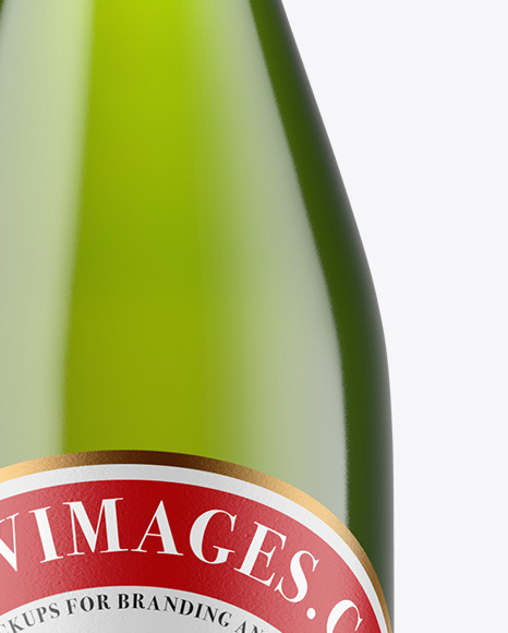 Green Glass Beer Bottle Mockup