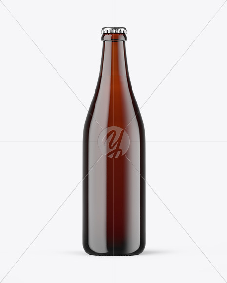 Dark Amber Glass Beer Bottle Mockup