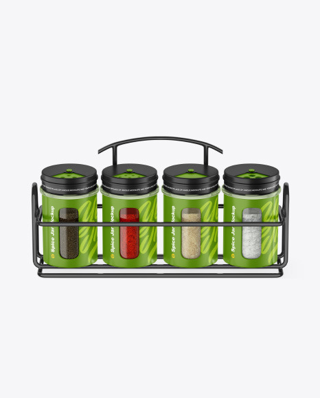 Spices Matte Jars Set Mockup