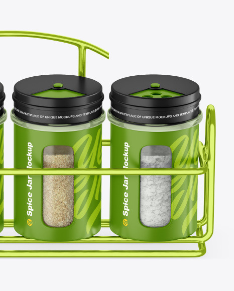 Spices Matte Jars Set Mockup