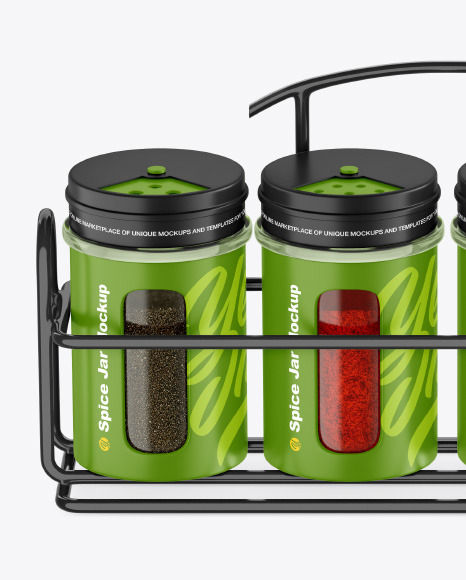 Spices Matte Jars Set Mockup