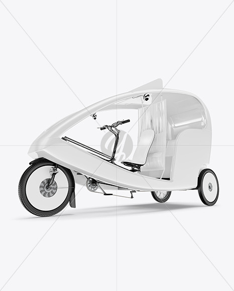 Rickshaw Taxi Mockup - Half Side View