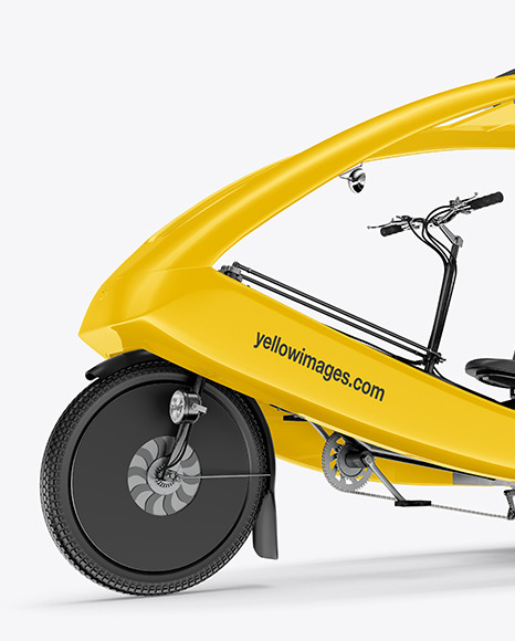 Rickshaw Taxi Mockup - Half Side View