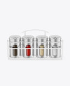 Spices Metallic Jars Set Mockup