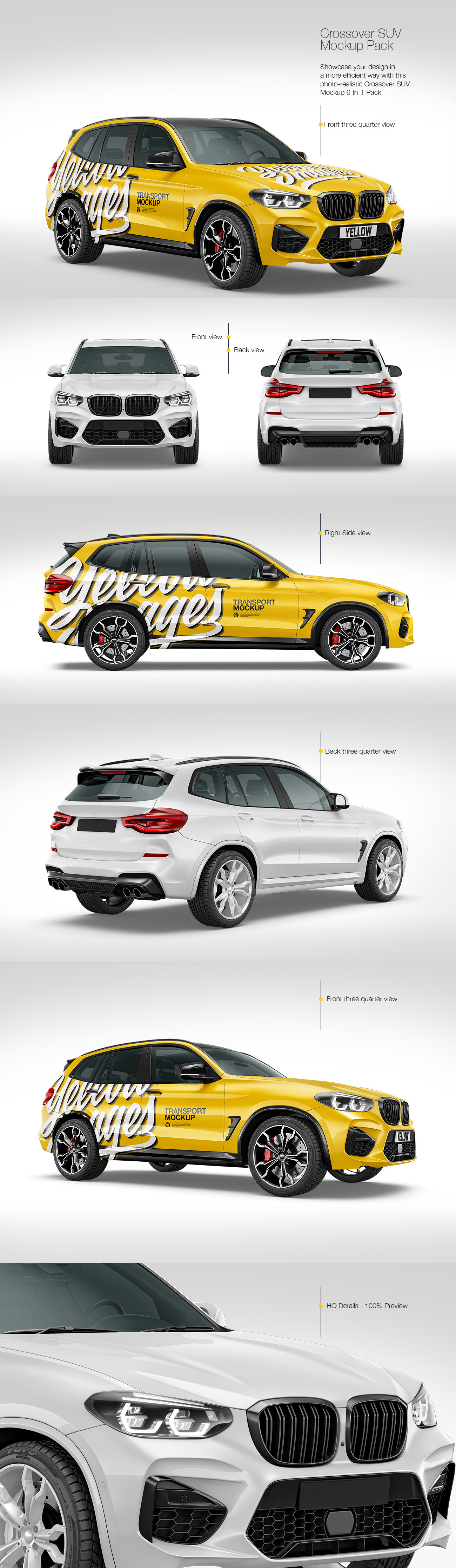 Compact Crossover SUV Mockup Pack Compact Crossover SUV Mockup Pack