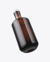 Amber Glass Bottle with Wooden Cap Mockup