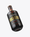 Amber Glass Bottle with Wooden Cap Mockup Amber Glass Bottle with Wooden Cap Mockup