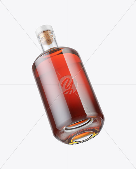 Clear Glass Cognac Bottle Mockup