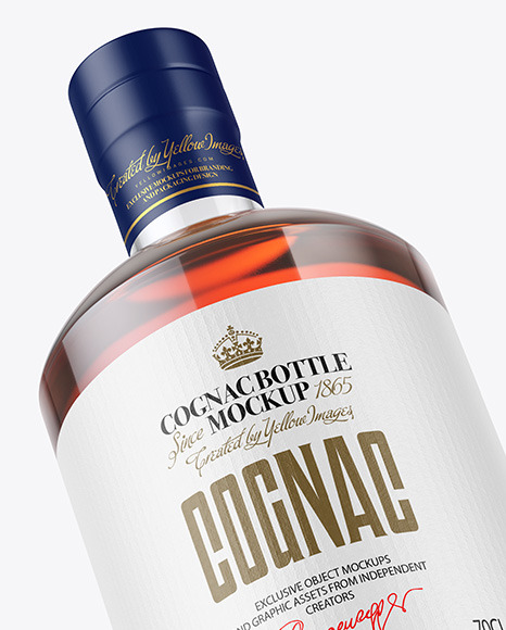 Clear Glass Cognac Bottle Mockup