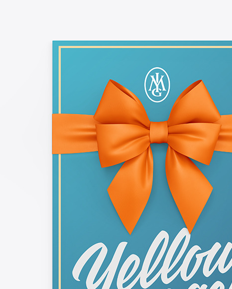 Greeting Card with Bow Mockup