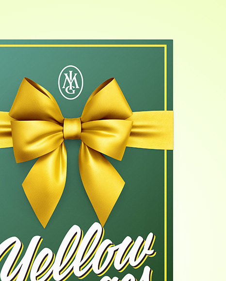 Greeting Card with Bow Mockup