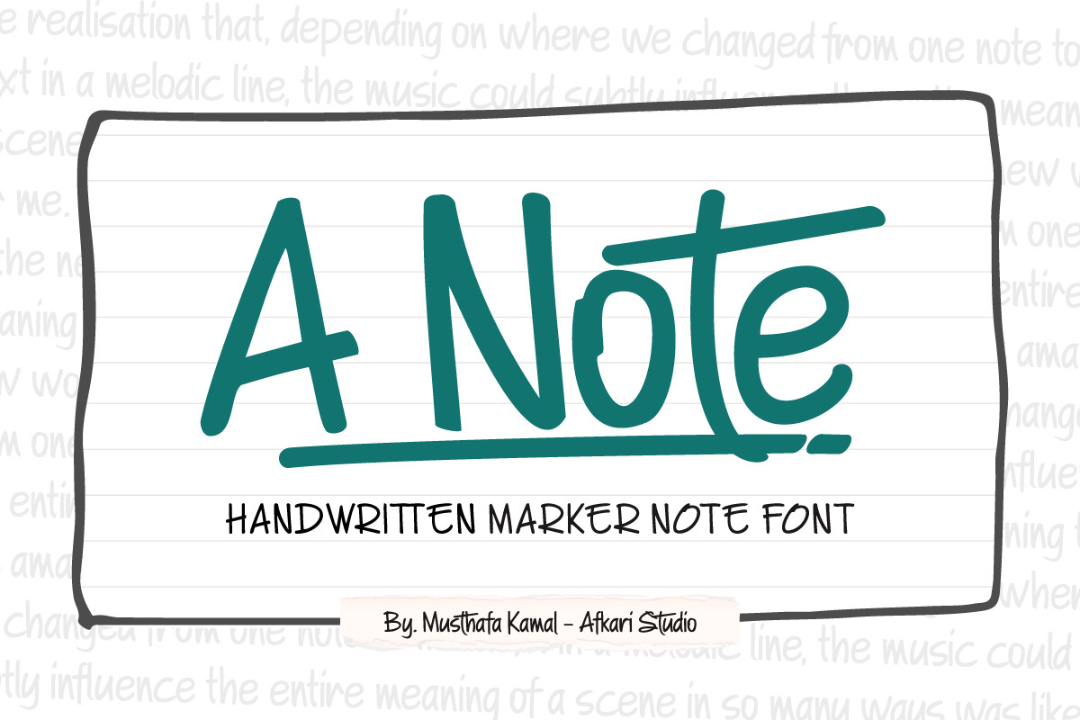 A Note – Handwritten Marker Note Font A Note – Handwritten Marker Note Font