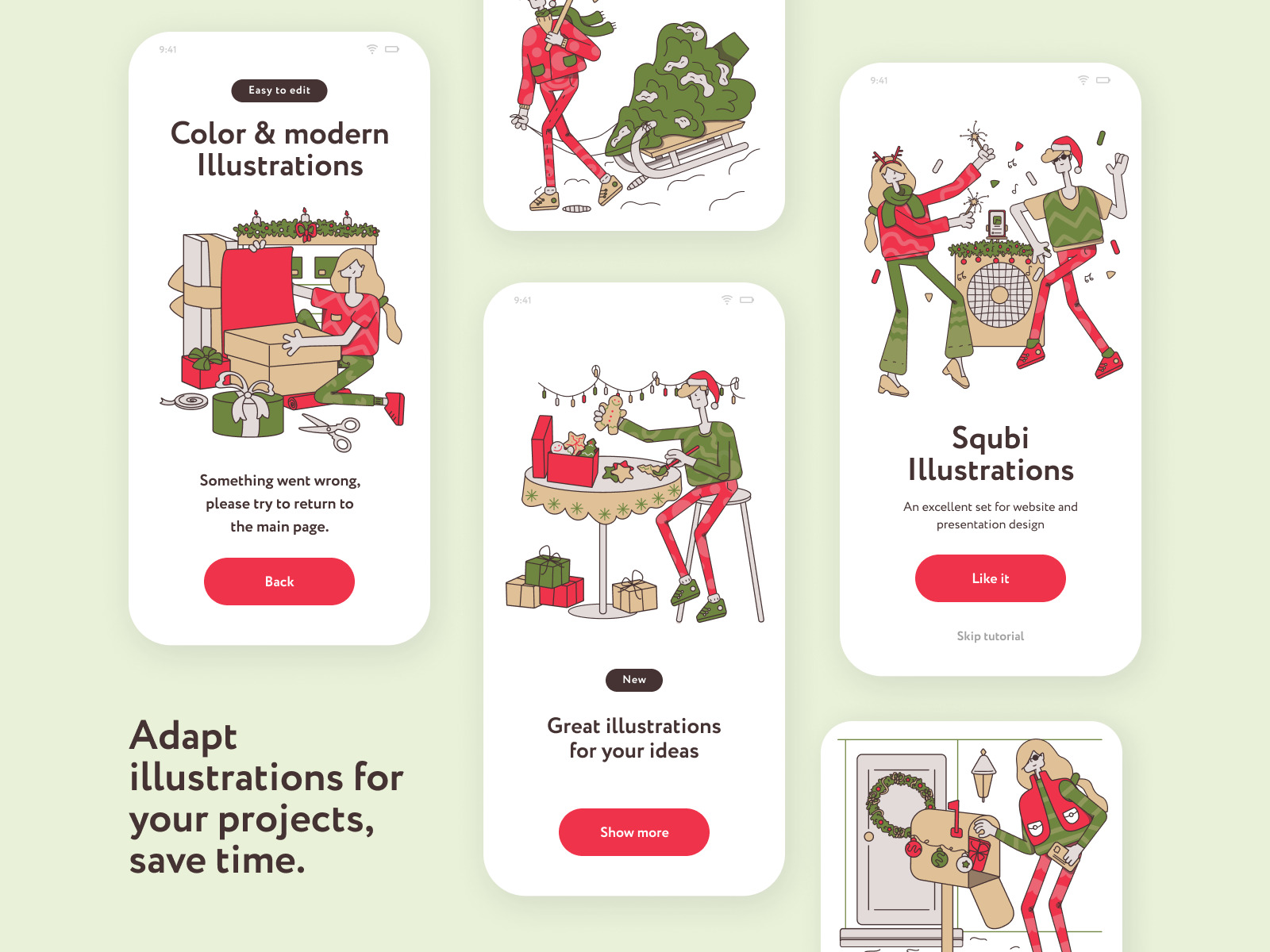 Squbi Christmas Illustrations Squbi Christmas Illustrations