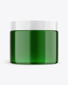 Green Glass Cosmetic Jar Mockup